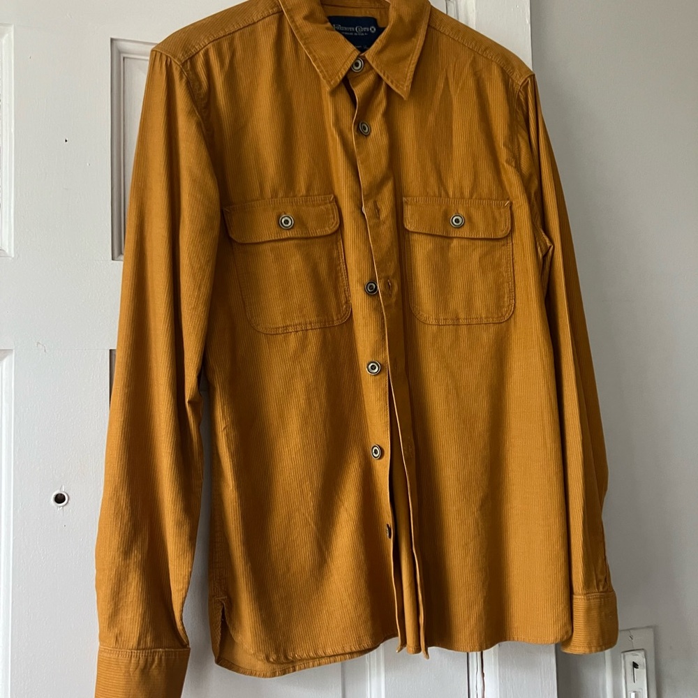 Men's Lightweight Shirt Jacket in Mustard - Casual Button-Up